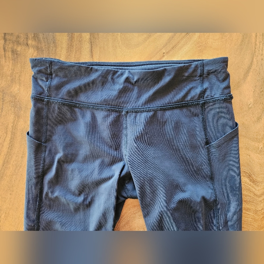 Lululemon Pace Rival Crop Black Leggings Full-On Luxtreme Size 8 - Picture 4 of 9